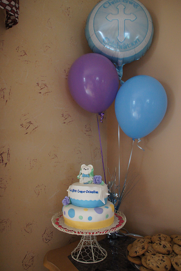 Boys Christening Cake with Little Booties | Cols Cupcakes & Cakes