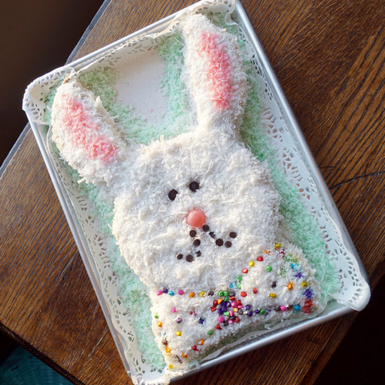 Easter Bunny Cake { keto, gluten free } | Mayhem in the Kitchen!