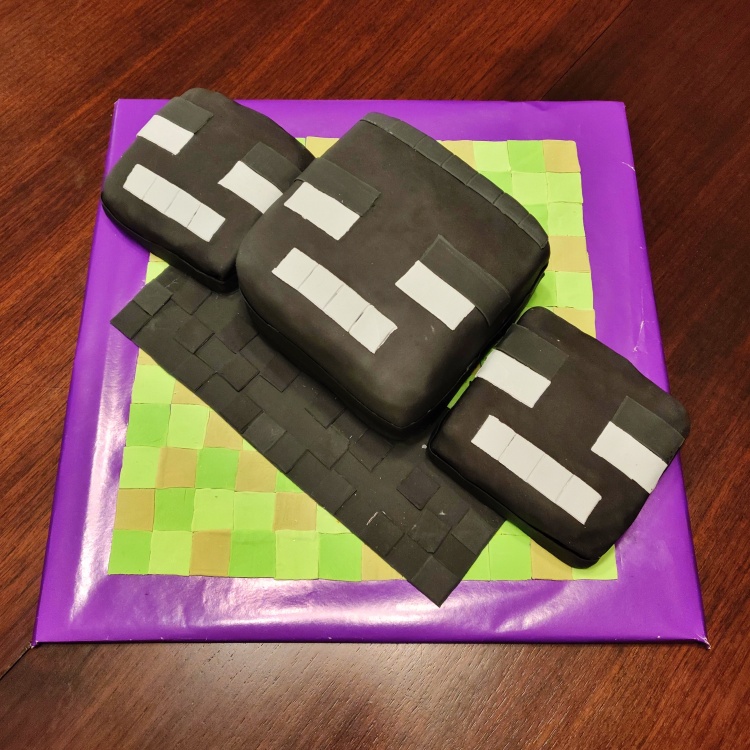 minecraft enderman birthday cake