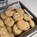 Chocolate chip cookies on a tray